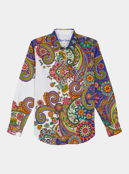 Robert Graham Vesper Mens Sport Paisley Print Blue Shirt Size Medium buy $198