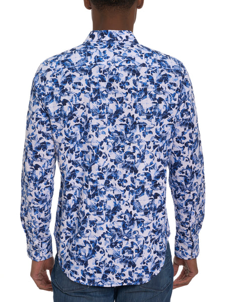 Robert Graham Shirt Mens Blue Paisley Floral Masterpiece Long Sleeve New S  - L