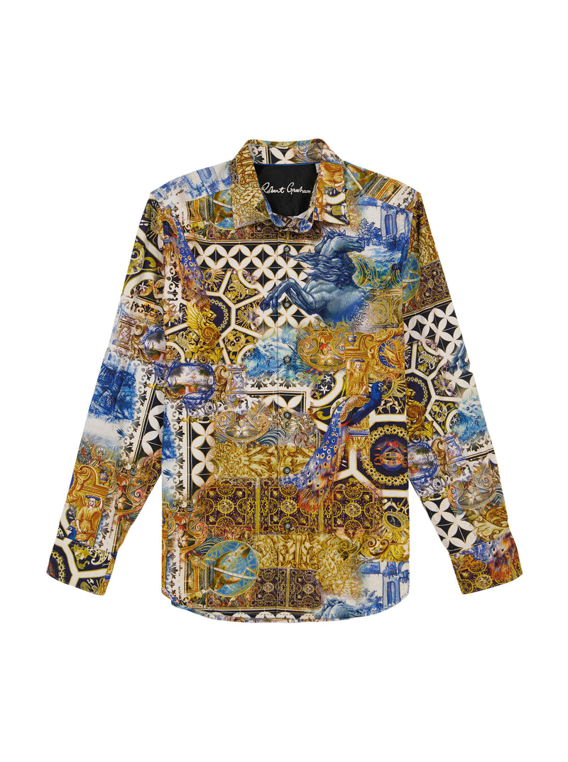 FRESCO LONG SLEEVE BUTTON DOWN SHIRT