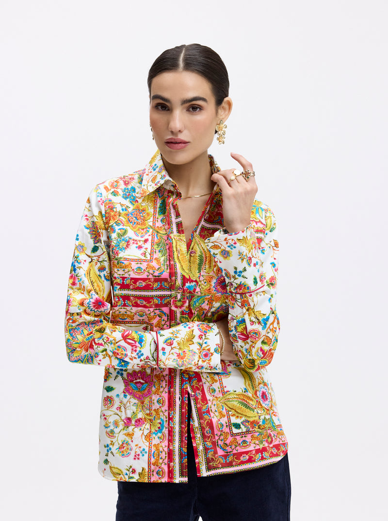 LIMITED EDITION GIVERNY FLOWERS LONG SLEEVE BUTTON DOWN SHIRT