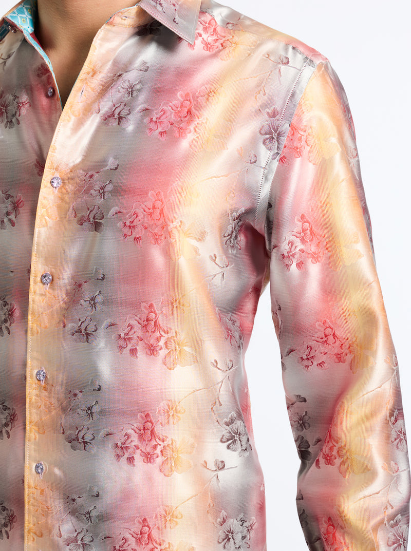 LIMITED EDITION SUNSET TRELLIS LONG SLEEVE BUTTON DOWN SHIRT