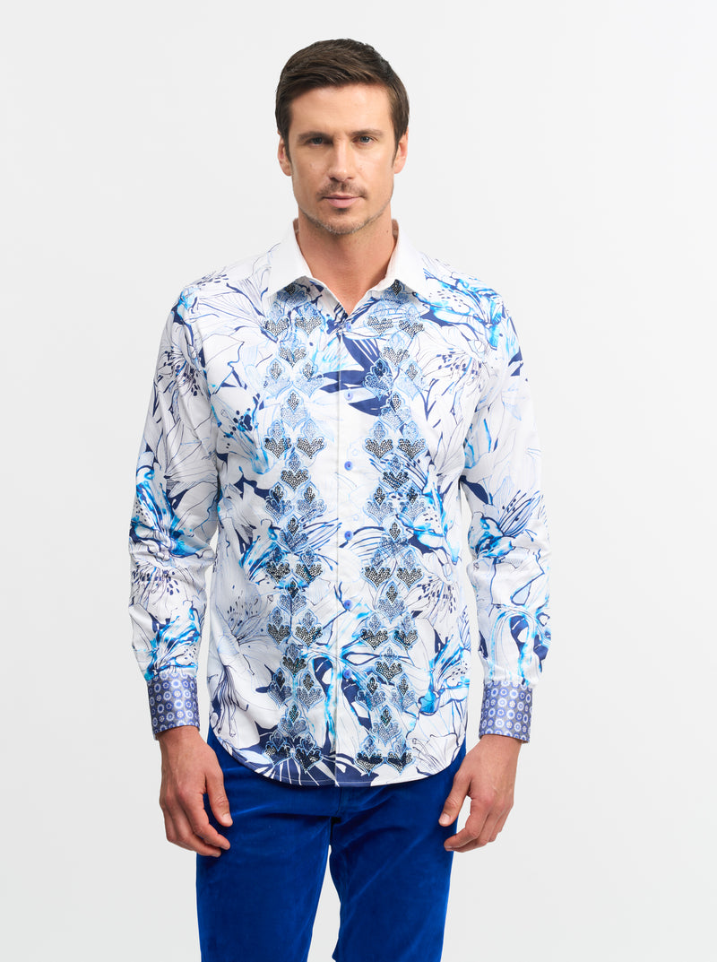 LIMITED EDITION MONTUE’S BLUES LONG SLEEVE BUTTON DOWN SHIRT