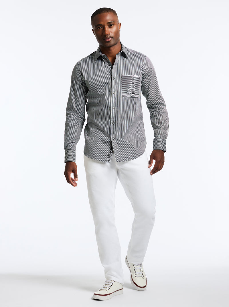 PERSPECTIVE LONG SLEEVE BUTTON DOWN SHIRT