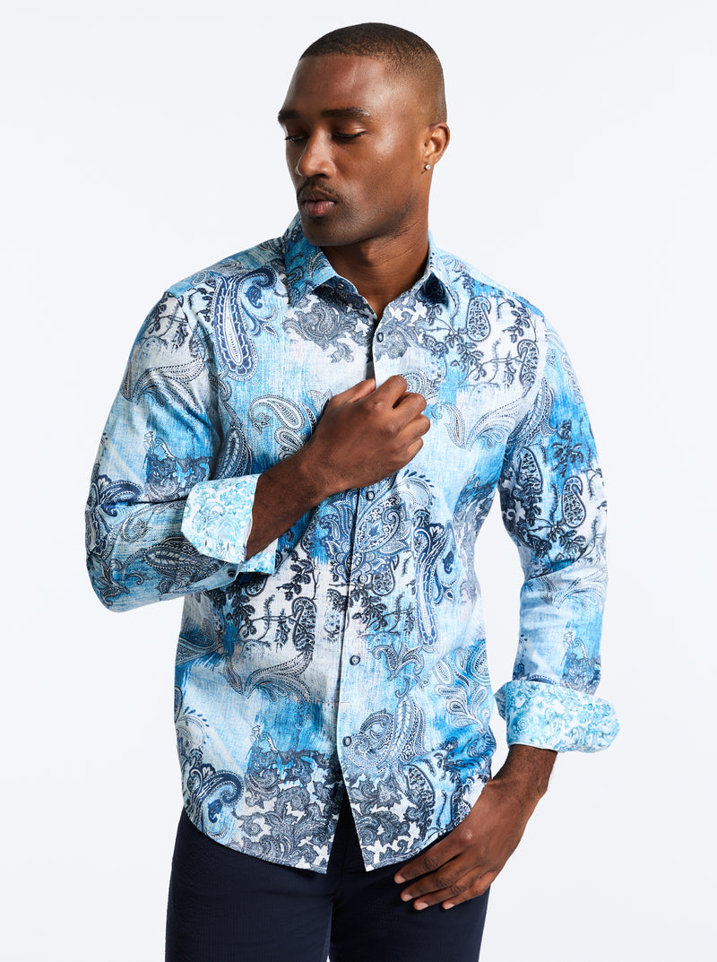 PATMOS LONG SLEEVE BUTTON DOWN SHIRT