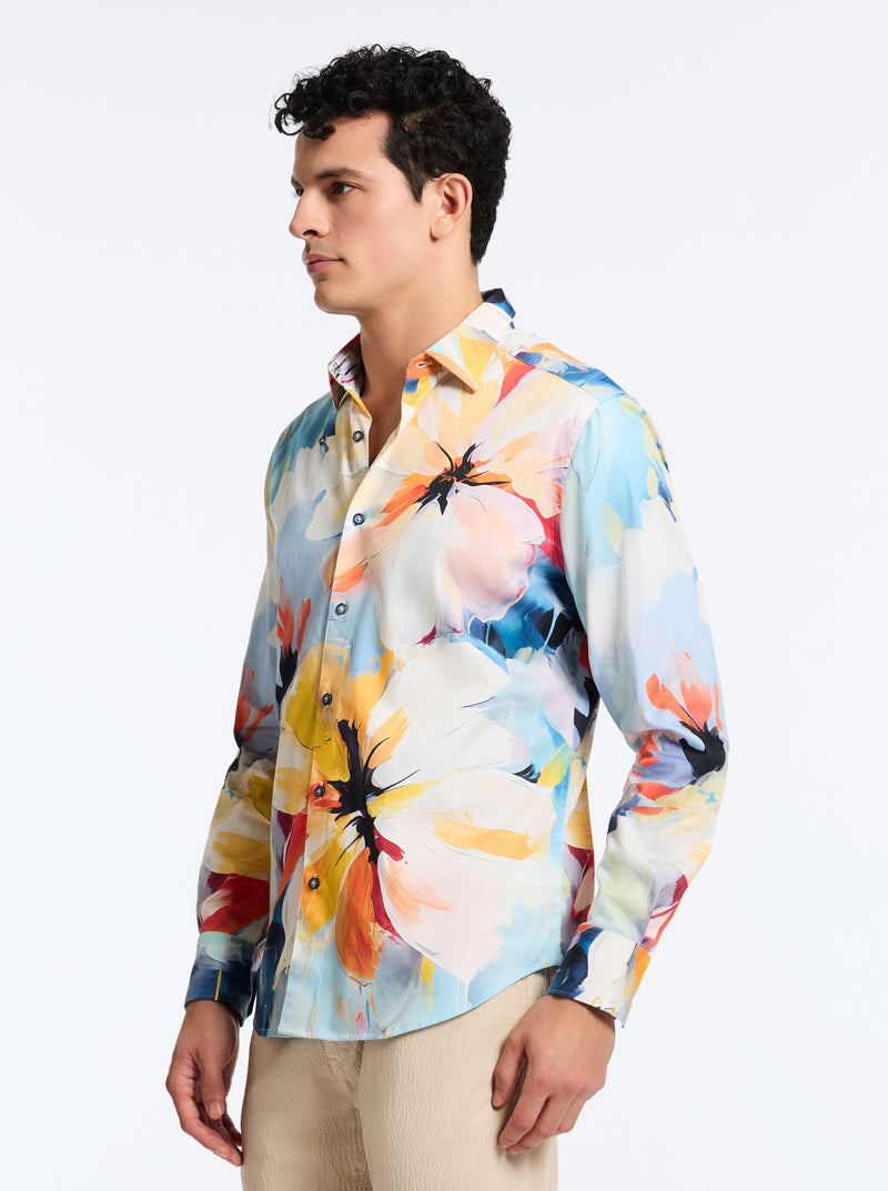 FLORA GRANDE LONG SLEEVE BUTTON DOWN SHIRT