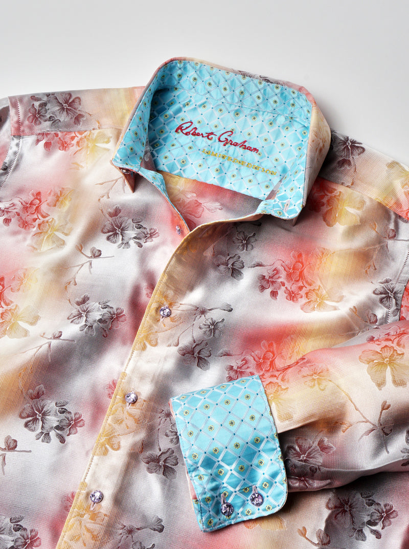 LIMITED EDITION SUNSET TRELLIS LONG SLEEVE BUTTON DOWN SHIRT