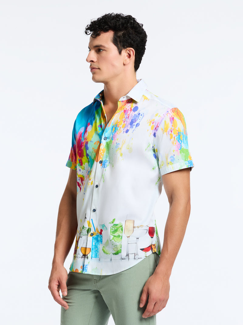 SARDINIA SHORT SLEEVE BUTTON DOWN SHIRT