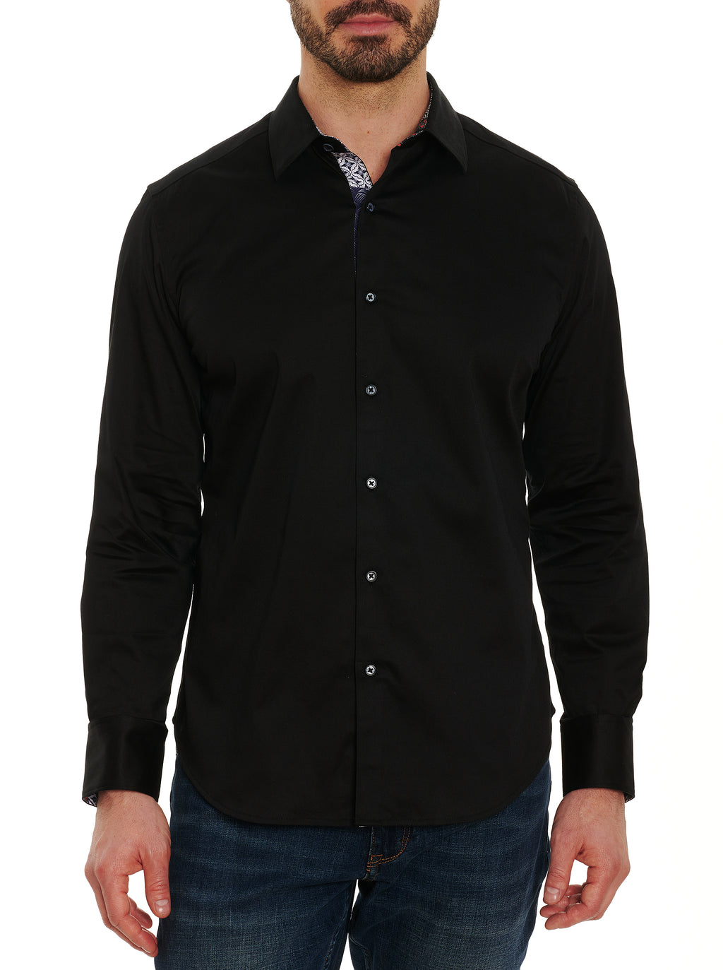 Robert outlets Graham Black Dotted Dress Shirt