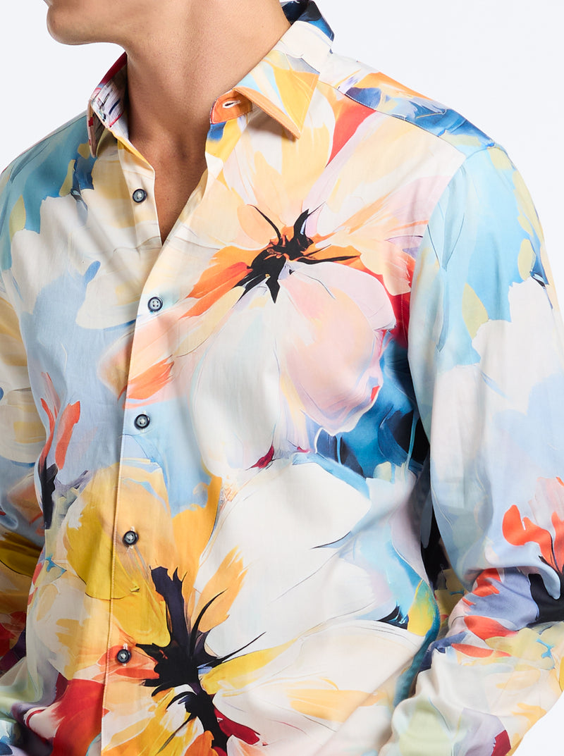 FLORA GRANDE LONG SLEEVE BUTTON DOWN SHIRT