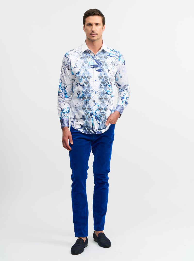 LIMITED EDITION MONTUE’S BLUES LONG SLEEVE BUTTON DOWN SHIRT