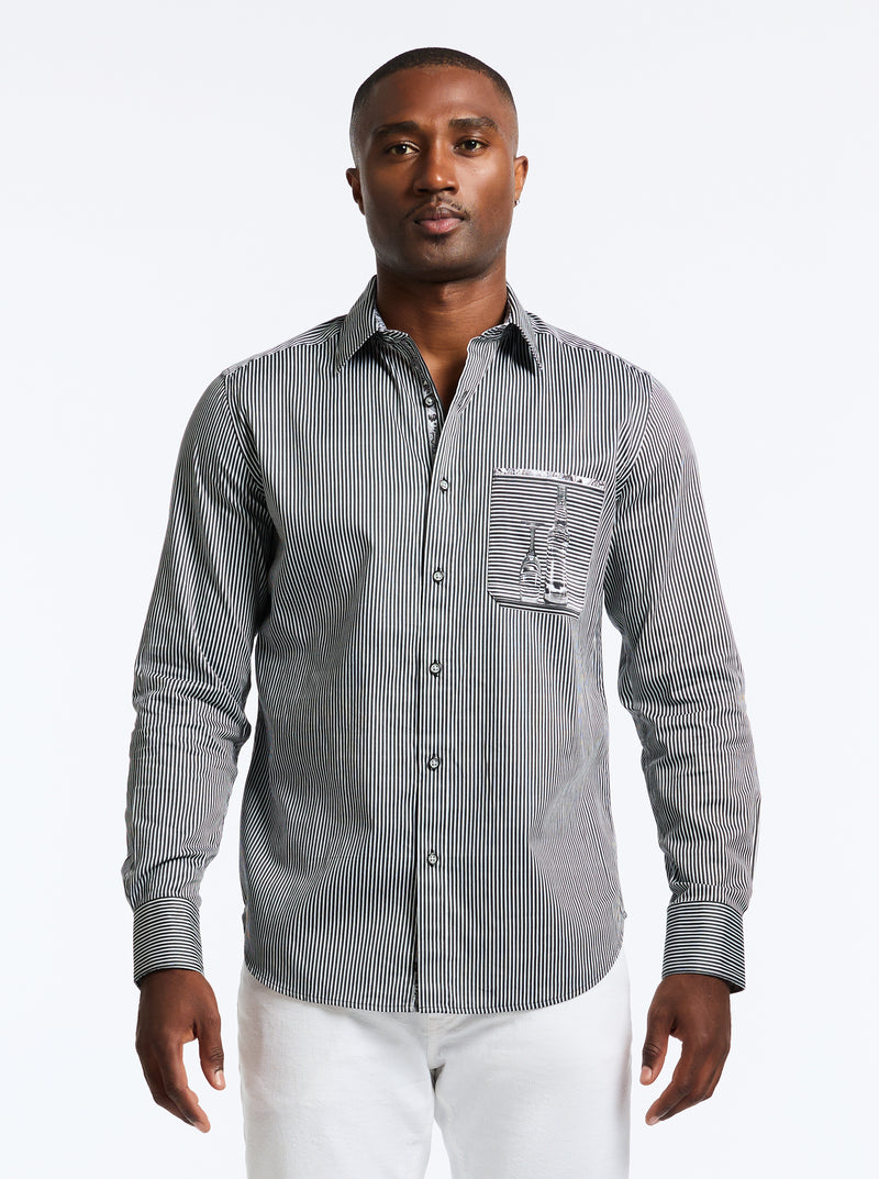 PERSPECTIVE LONG SLEEVE BUTTON DOWN SHIRT