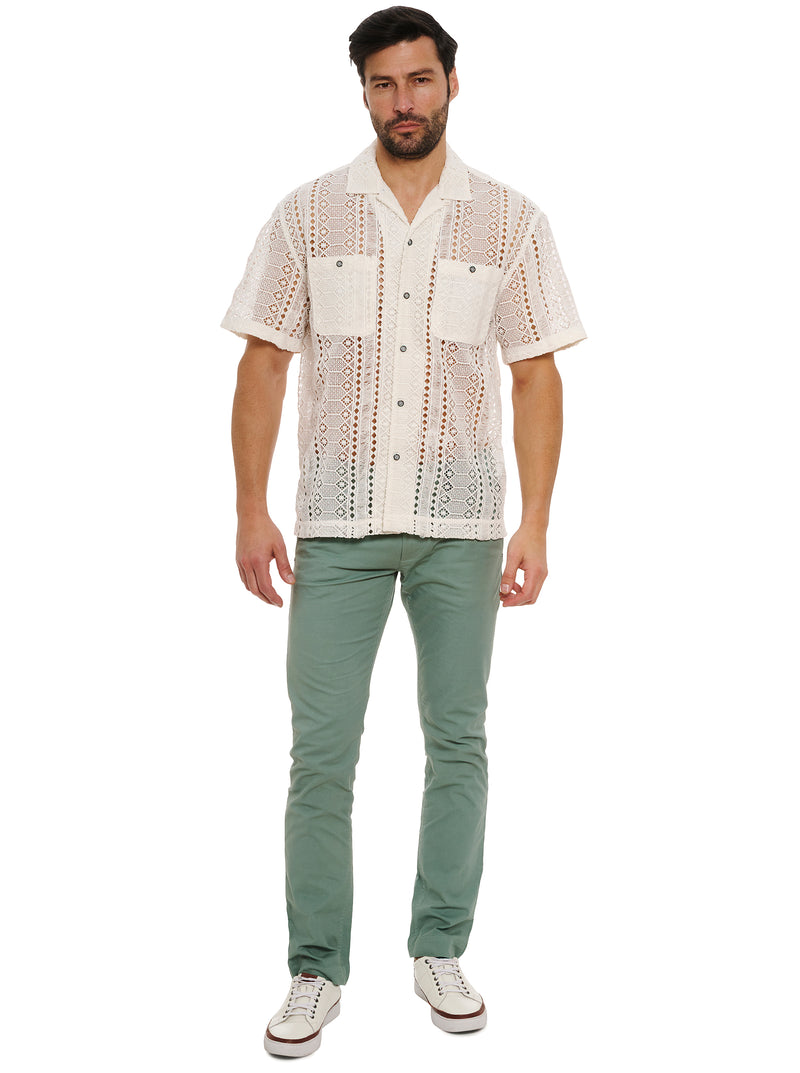 MILANESE SHORT SLEEVE BUTTON DOWN SHIRT