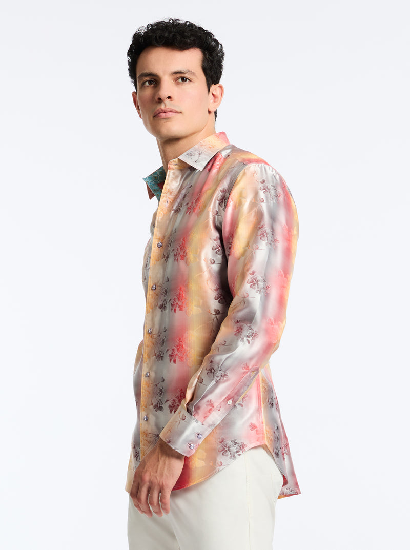 LIMITED EDITION SUNSET TRELLIS LONG SLEEVE BUTTON DOWN SHIRT