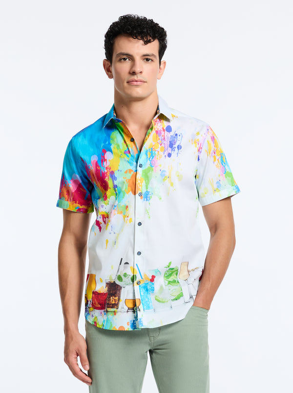 SARDINIA SHORT SLEEVE BUTTON DOWN SHIRT