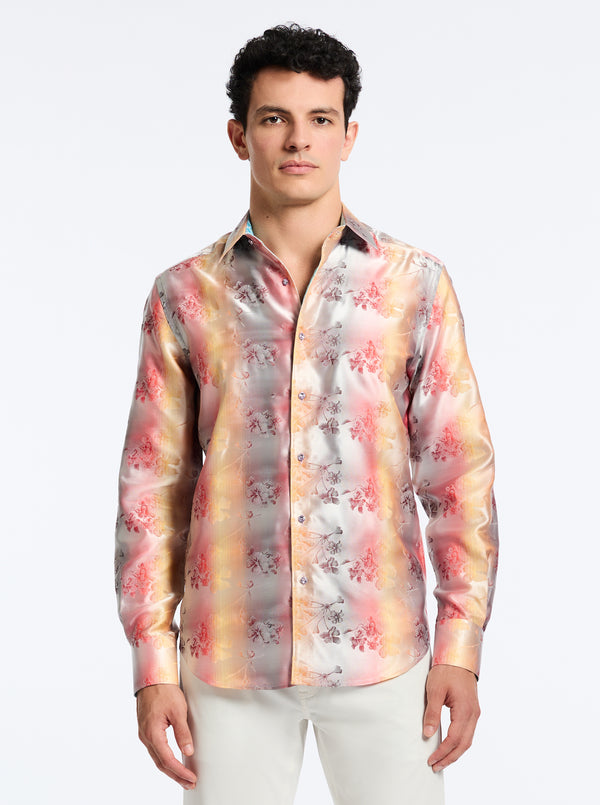 LIMITED EDITION SUNSET TRELLIS LONG SLEEVE BUTTON DOWN SHIRT