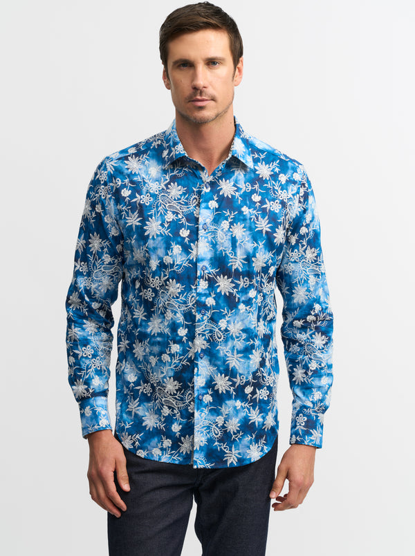 Robert Graham Colville Men's Shirt - store Blue Floral - Sizes L - NWT