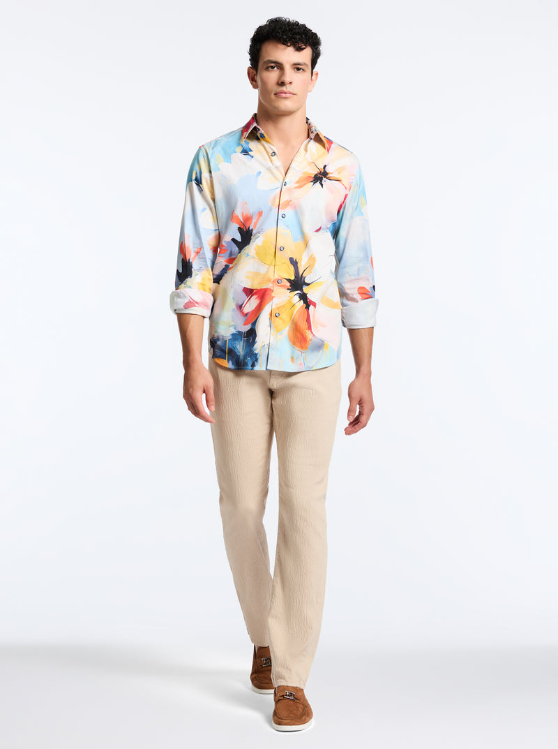 FLORA GRANDE LONG SLEEVE BUTTON DOWN SHIRT