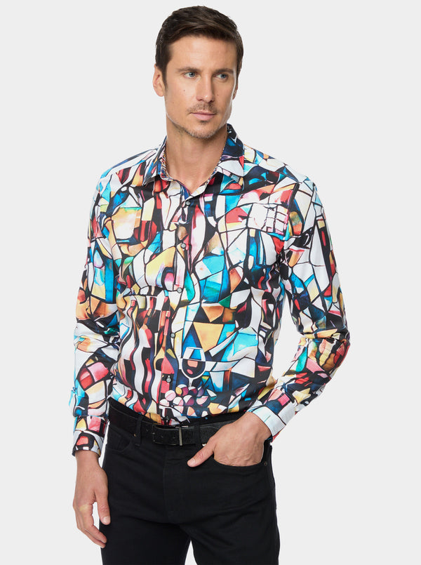 MOSAIC MIXER  LONG SLEEVE BUTTON DOWN SHIRT