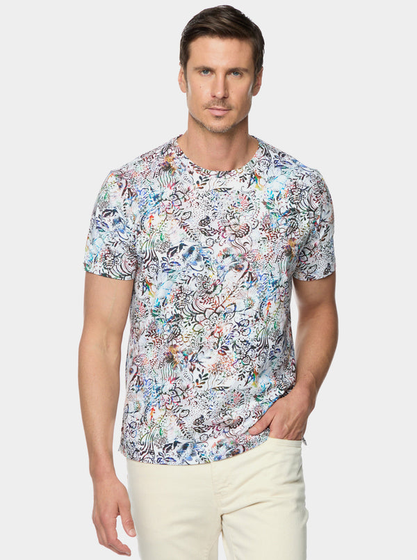 FLORAL FUSION SHORT SLEEVE KNIT SHIRT