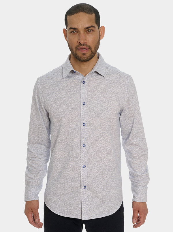 ASTERISK LONG SLEEVE BUTTON DOWN SHIRT