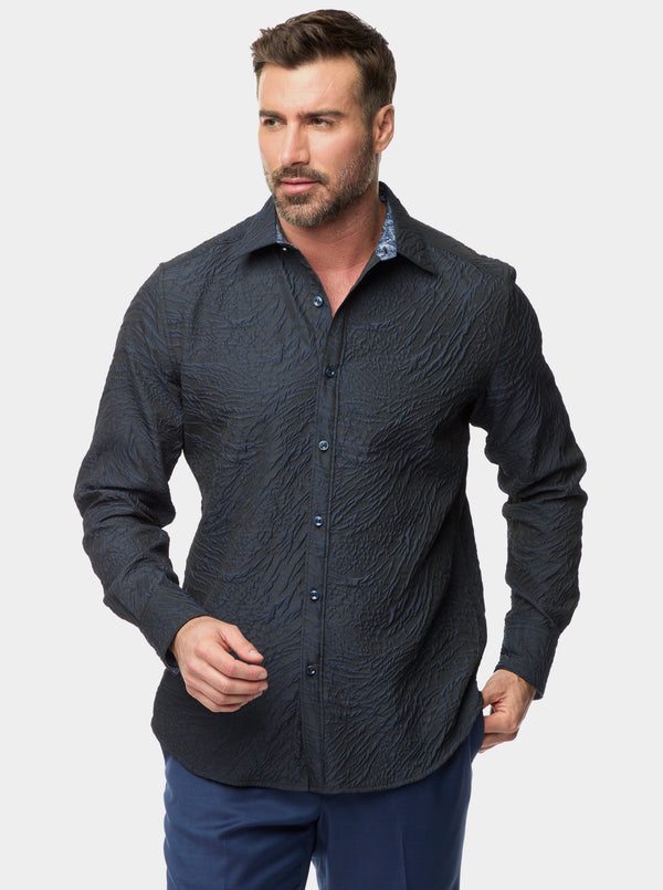 GEOGLYPH LONG SLEEVE BUTTON DOWN SHIRT