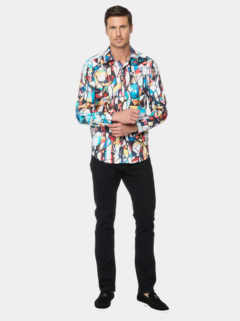 MOSAIC MIXER  LONG SLEEVE BUTTON DOWN SHIRT