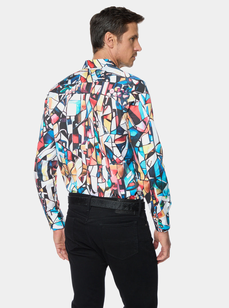 MOSAIC MIXER  LONG SLEEVE BUTTON DOWN SHIRT