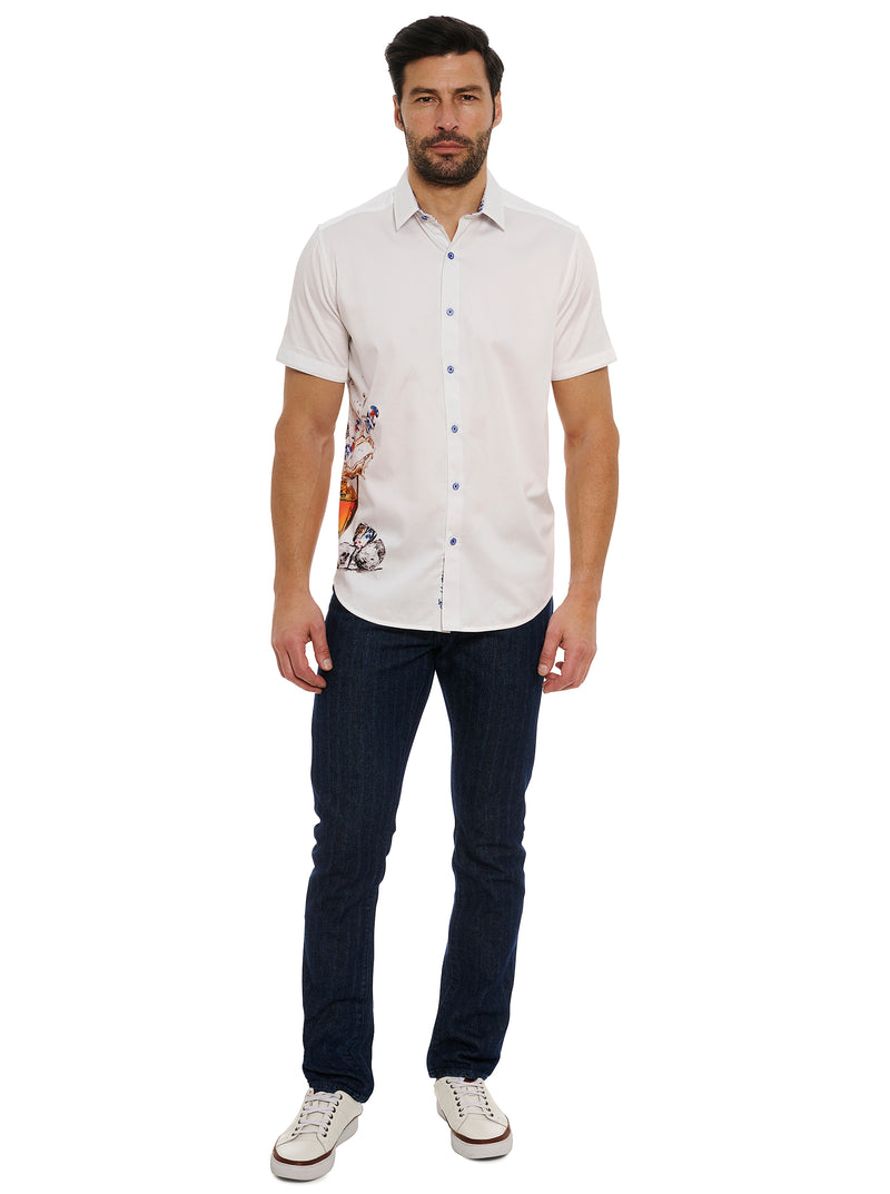 ICE & DICE SHORT SLEEVE BUTTON DOWN SHIRT TALL