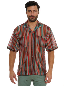 SERAPE SHORT SLEEVE BUTTON DOWN SHIRT