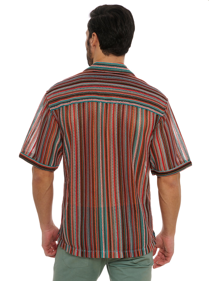 SERAPE SHORT SLEEVE BUTTON DOWN SHIRT