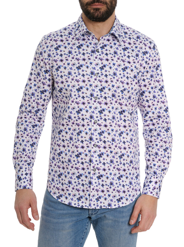 Robert Graham Men's 2XL Blue White Floral Shirt deals Watercolor Flip Cuffs NWT $228