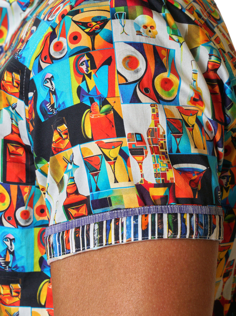 ICE-CUBIST SHORT SLEEVE BUTTON DOWN SHIRT