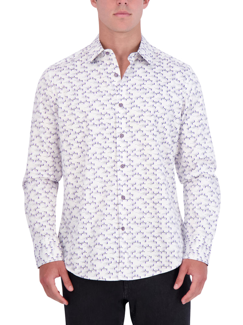 BANDWITH LONG SLEEVE BUTTON DOWN SHIRT