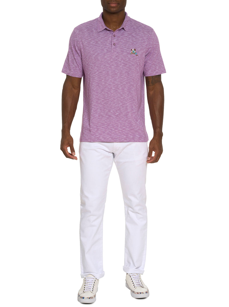 LOUIS VUITTON chest embroidery polo shirt light purple light