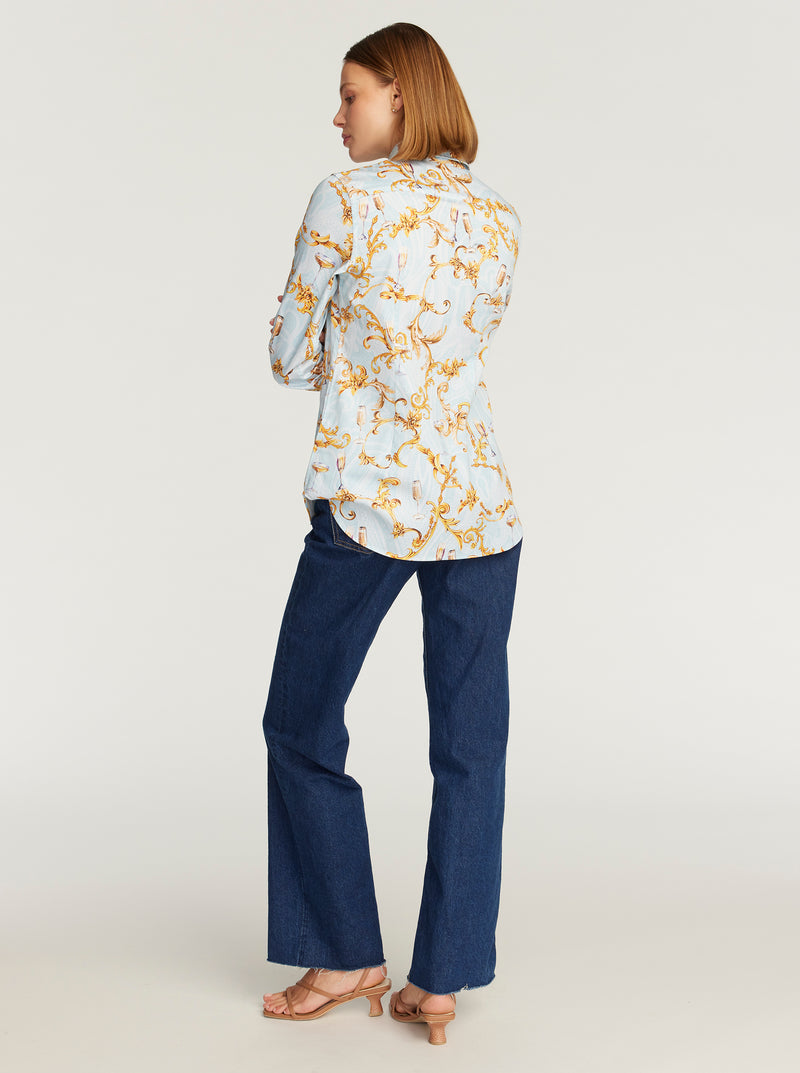 PRISCILLA LONG SLEEVE WOVEN SHIRT