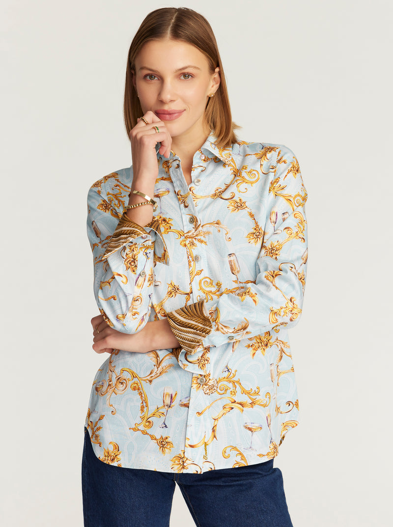 PRISCILLA LONG SLEEVE WOVEN SHIRT