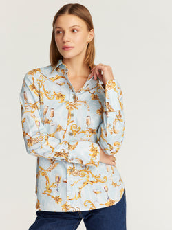 PRISCILLA LONG SLEEVE WOVEN SHIRT