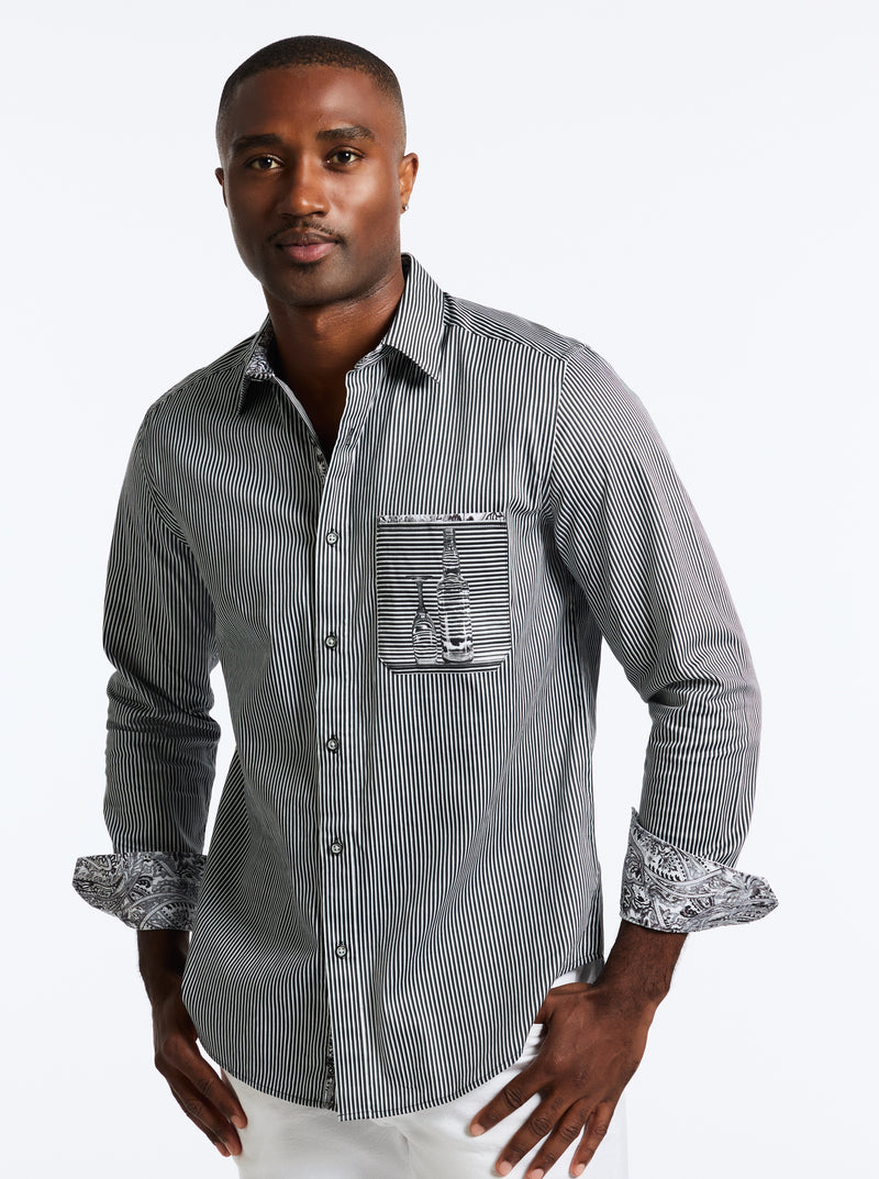 PERSPECTIVE LONG SLEEVE BUTTON DOWN SHIRT