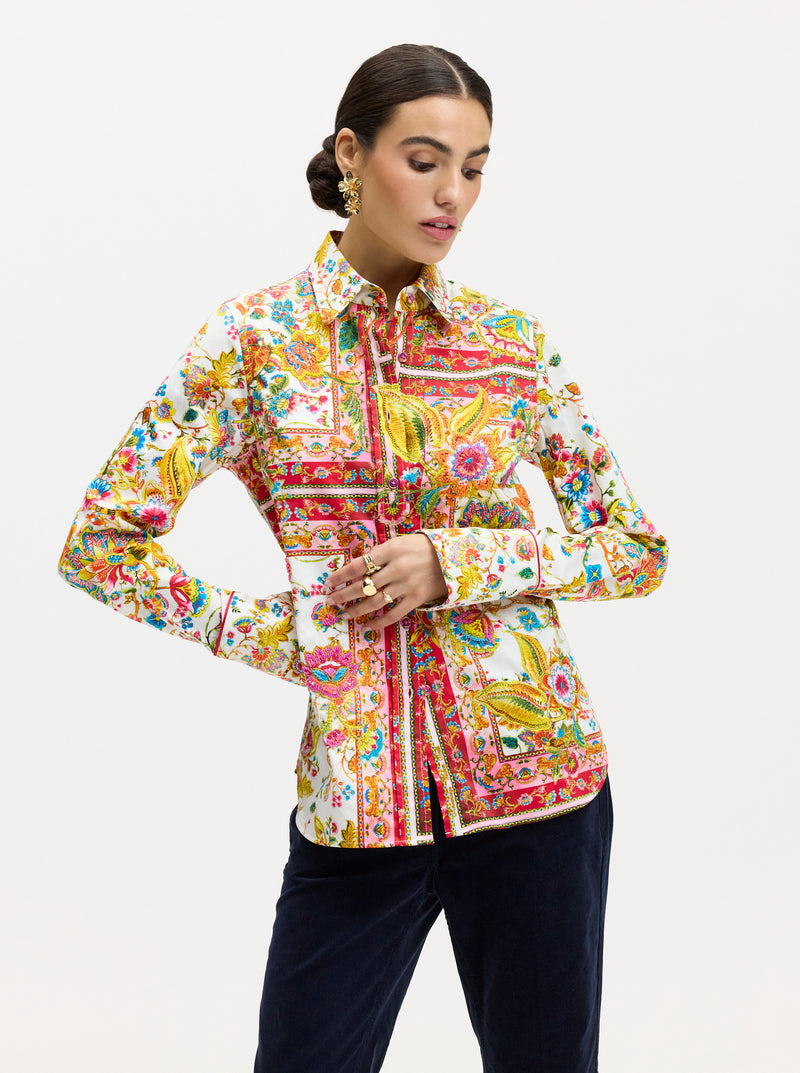 LIMITED EDITION GIVERNY FLOWERS LONG SLEEVE BUTTON DOWN SHIRT