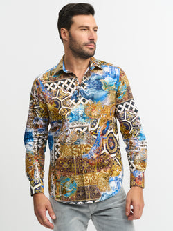 FRESCO LONG SLEEVE BUTTON DOWN SHIRT