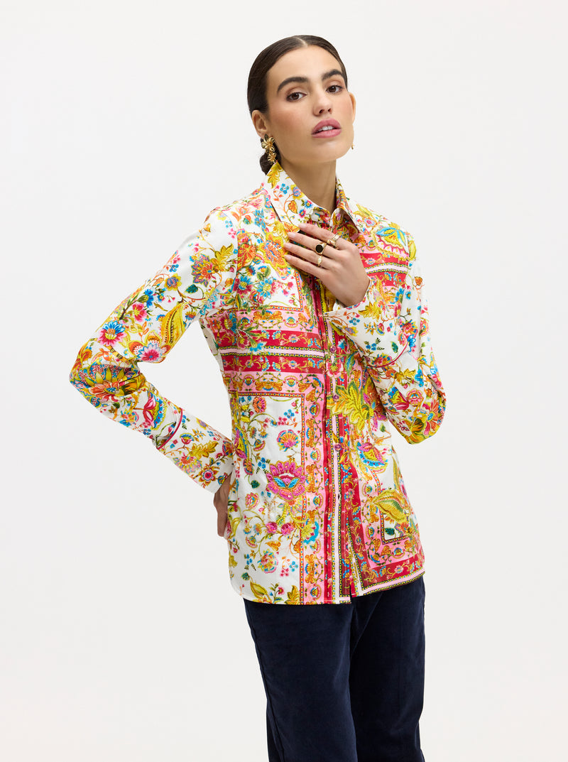 LIMITED EDITION GIVERNY FLOWERS LONG SLEEVE BUTTON DOWN SHIRT