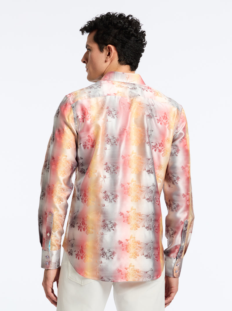 LIMITED EDITION SUNSET TRELLIS LONG SLEEVE BUTTON DOWN SHIRT