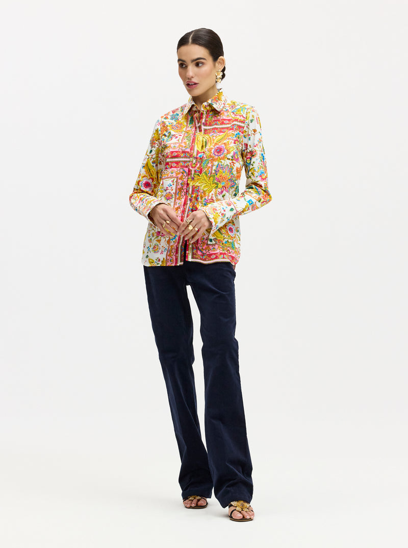 LIMITED EDITION GIVERNY FLOWERS LONG SLEEVE BUTTON DOWN SHIRT