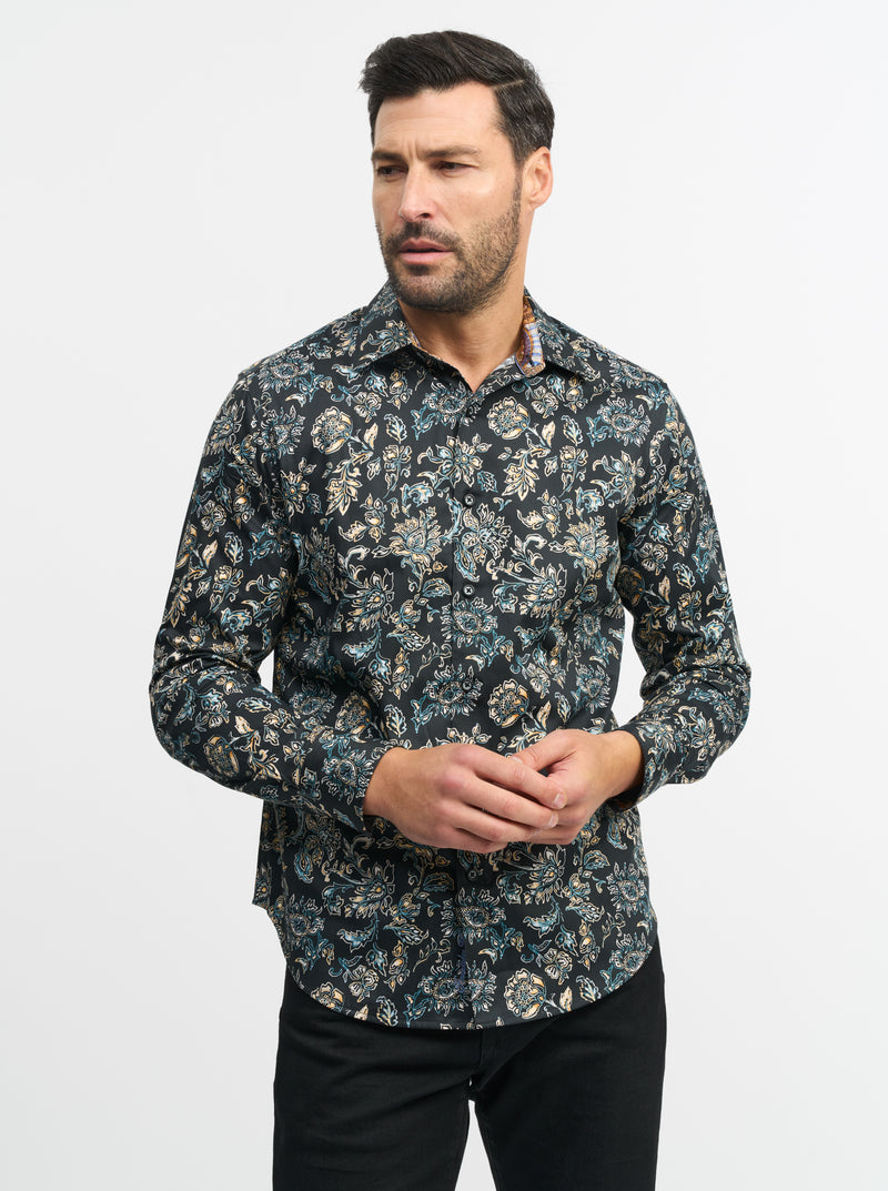 EVANS LONG SLEEVE BUTTON DOWN SHIRT